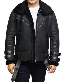 Men's B3 Bomber - RAF Aviator Real Sheepskin Leather Jacket