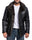 Men's Black Fur Collar Bomber Leather Jacket by SCIN
