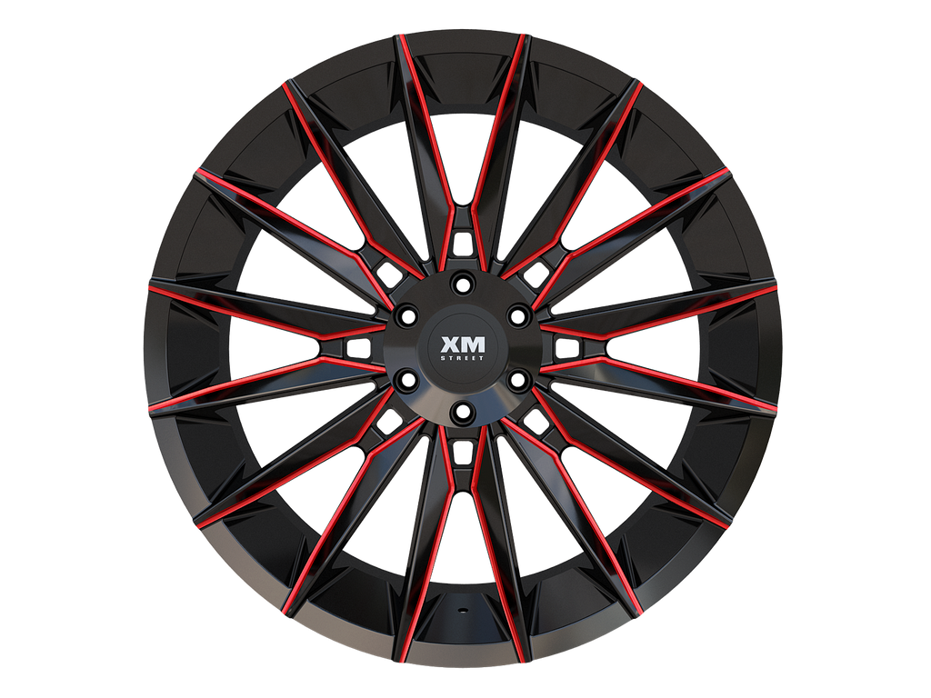 24X10 XM-610 6X139 25 78.1 BLACK RED MILLED