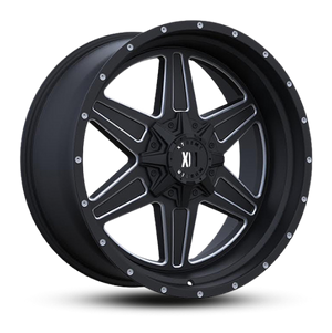 XM-317 BLACK POLISH FACE/MILLED RIVET [BLACK POLISH FACE/MILLED RIVET] [-12] [5X115 & 5X127]