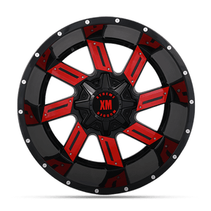 XM-319 GLOSS BLACK RED INSERTS [GLOSS BLACK RED INSERTS] [-44] [5X139 & 5X150]