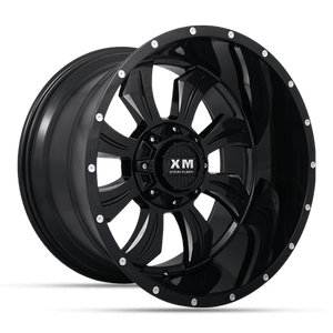 XM-323 GLOSS BLACK MILLED [GLOSS BLACK MILLED EDGE AND DOT] [-76] [5X139 & 5X150]