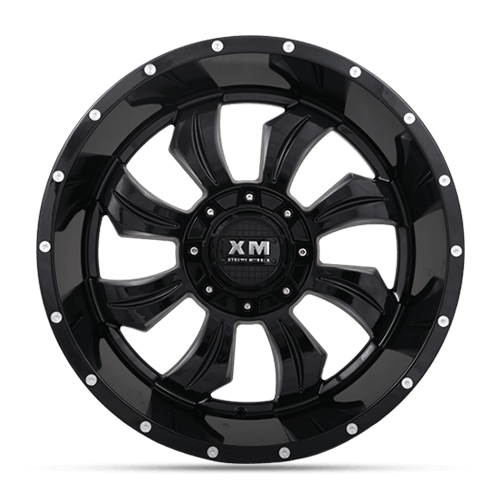 XM-323 GLOSS BLACK MILLED [GLOSS BLACK MILLED EDGE AND DOT] [-76] [8X180]