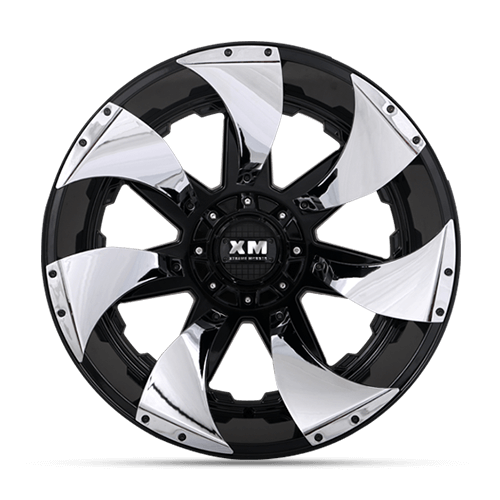 XM-326 GLOSS BLACK CHROME INSERTS [GLOSS BLACK CHROME INSERTS] [5X115 & 5X127]