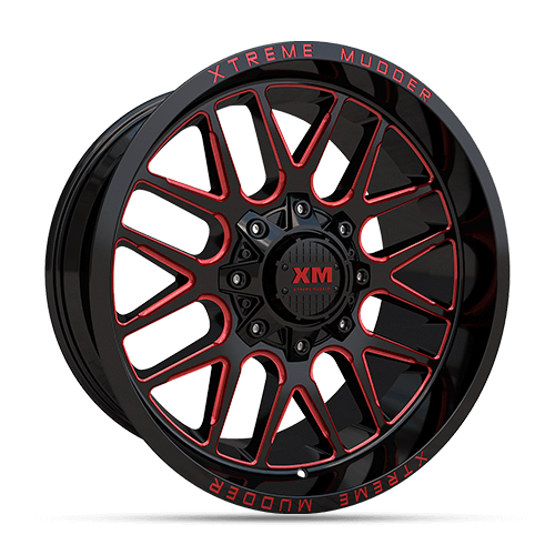 20X10 XM-338 8X170 -18 125 BLACK RED MILLED