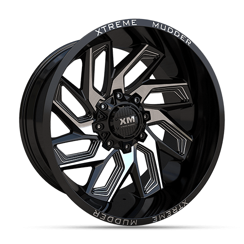 20X10 XM-343 5X115 / 5X127 -6 78.1 GLOSS BLACK MACHINE MILLED