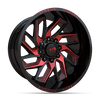 20X10 XM-343 8X170 -18 125 BLACK RED MACHINE MILLED