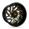 22X12 XM-343 XTREME MUDDER 8X170 -44 125 GLOSS BLACK YELLOW MILLED