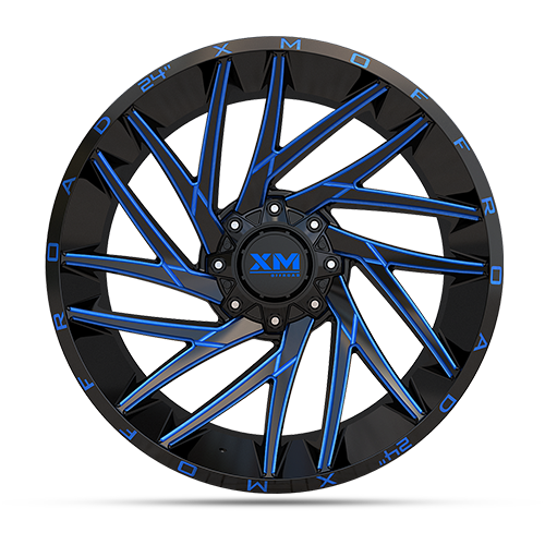 24X10 XM-351 6X135/6X139 -6 108 GLOSS BLACK BLUE MILLED