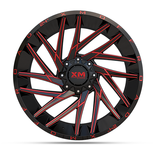 2410 XM-351 6X135/6X139 -18 108 GLOSS BLACK RED MILLED