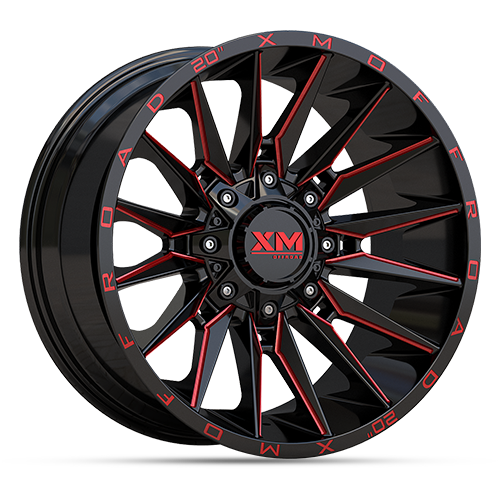 20X10 XM-352 5X115/127 -6 78.1 GLOSS BLACK RED MILLED