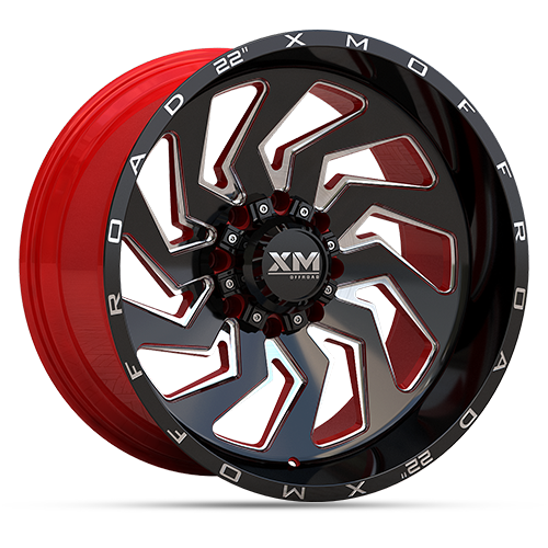22X12 XM-353 6X135 / 6X139  -44 108 GLOSS BLACK RED MILLED