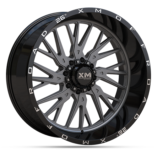 20X10 XM-354 5X115 / 5X127 -6 78.1 2 TONE GUNMETAL FACE+ BLACK LIP