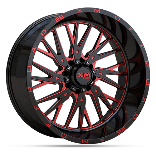 26X12 XM-354 5X139 / 5X150 -44 110 GLOSS BLACK RED MILLED