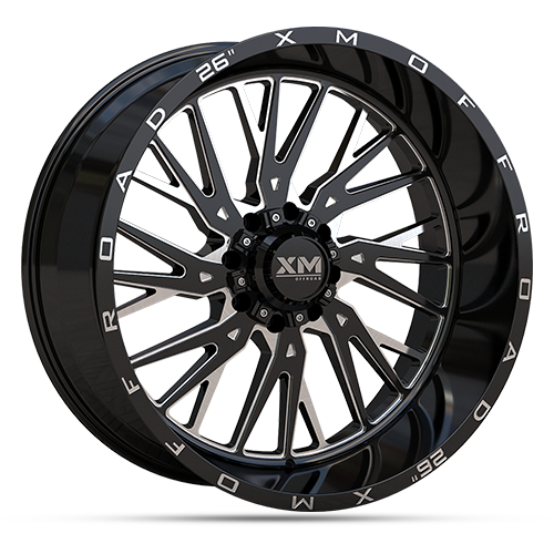 20X10 XM-354 5X115 / 5X127 -6 78.1 2 TONE BRUSH FACE MILLED+BLACK LIP