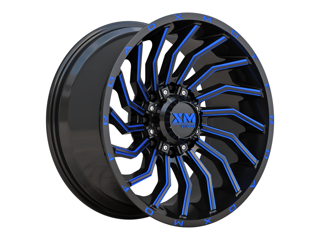 20X10 XM-356 6x135/6x139.7 -6 108 GLOSS BLACK BLUE MILLED