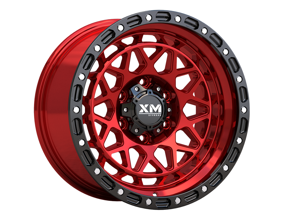 17X9 XM-701 6X139.7 0 106.2 CANDY RED FACE+BLACK LIP