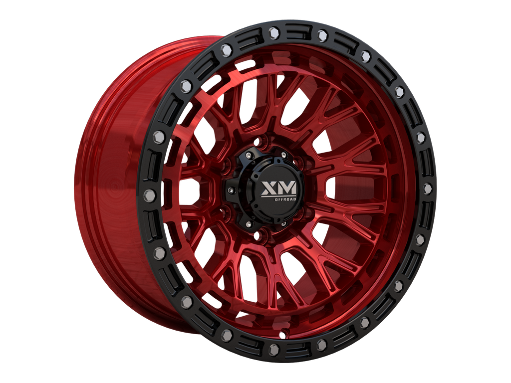17X9 XM-702 6X139.7 0 106.2 CANDY RED FACE+BLACK LIP