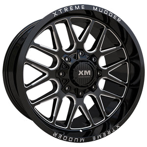 22X10 XM-338 5X115 / 5X127 -6  78.1 GLOSS BLACK MILLED